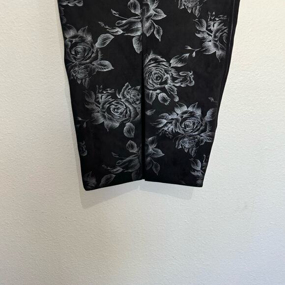 ZHIVAGO Australia Midi‎ Pencil Bodycon Skirt Black Silver Metallic Floral Size 2 - Picture 4 of 7